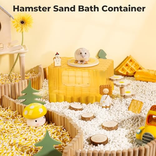 Hamster Sand Bath Container - Small Animal Bathroom Shower Rectangular White