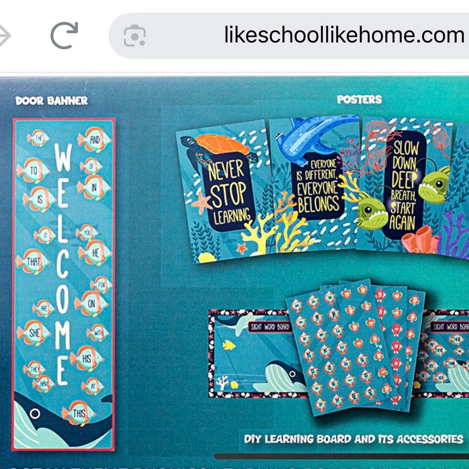 Ocean Theme Phonics Learning Board Sight Word Set - Educational Homeschool