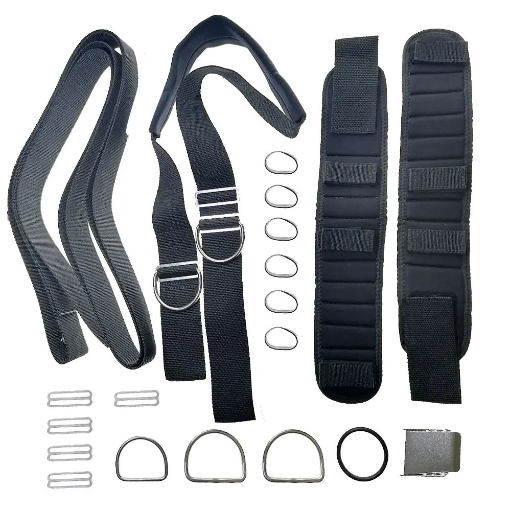 Scuba Diving Backplate DIR Harness Donut BCD Holder Crotch Strap Set