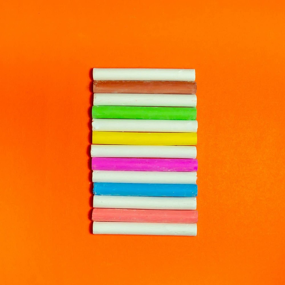 4 Pack - Assorted Dustless Chalk Non-toxic Drawing Home School Office