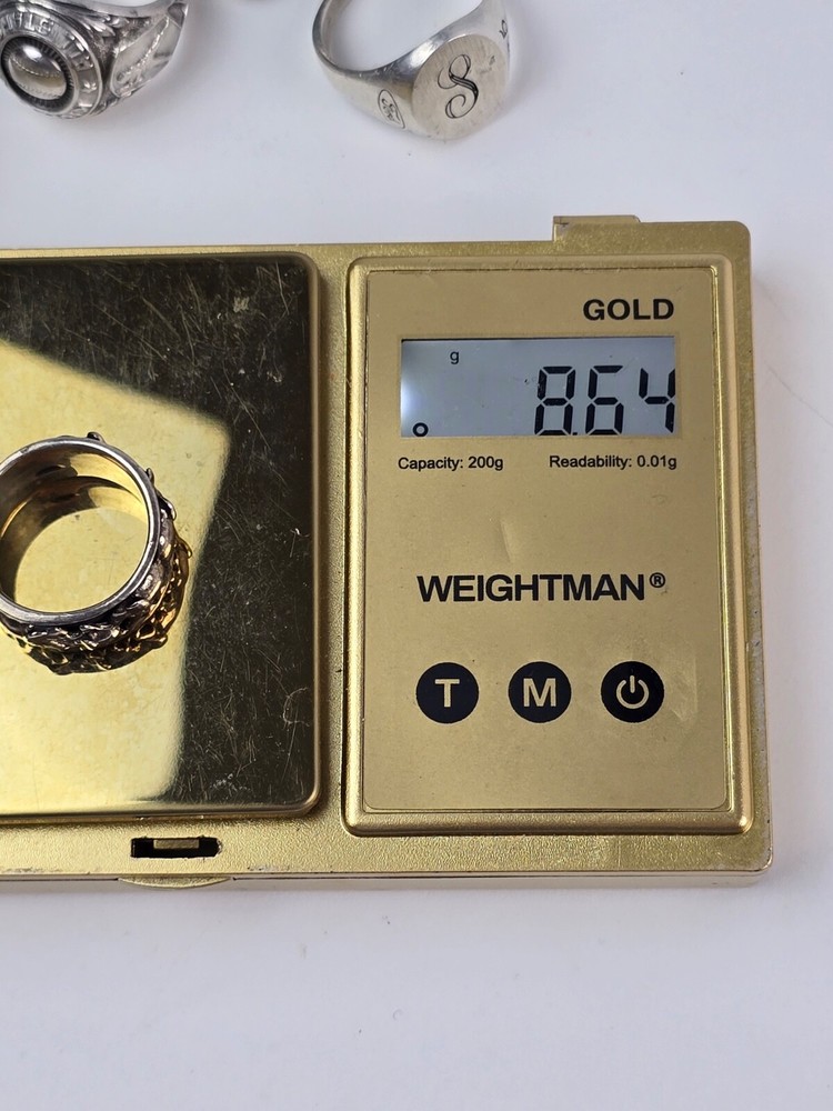 Solid Sterling Silver Elephant Family Spinner Ring 11mm Band size 7 unsigned