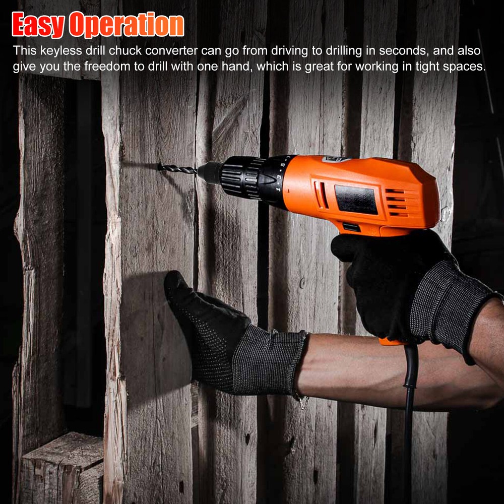 2/4x 1/4"Hex Shank Keyless Chuck Adapter Drill Bit Quick Change Driver Converter