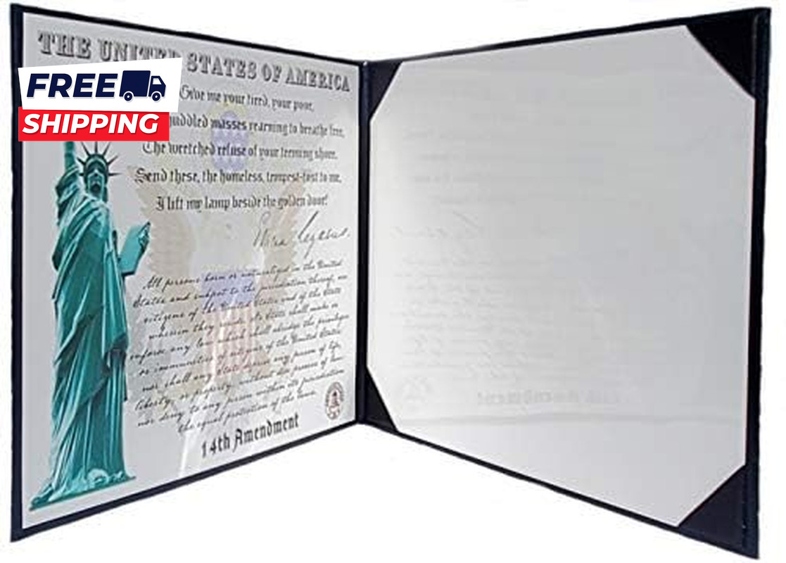 U.S. Citizenship and Naturalization Certificate Holder. Gold American Eagle Logo