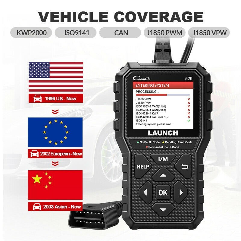 LAUNCH CR529 OBD2 Scanner OBD Code Reader Car Check Engine Fault Diagnostic Tool