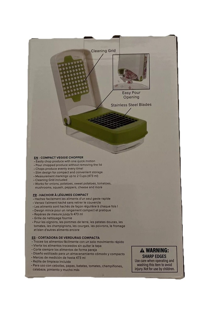 Progressive Compact Veggie Chopper Prep Solutions Chopped Measure Pour