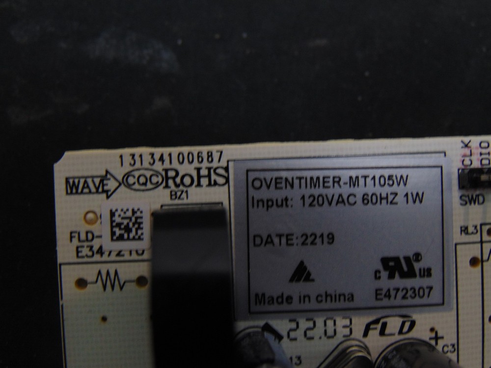 Frigidaire Gas Range FFGH2422US Display Control Board 13134100687