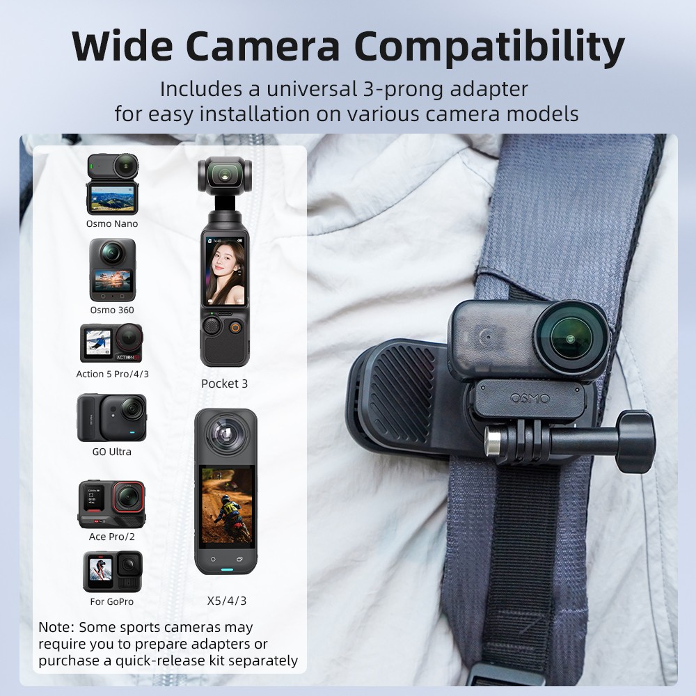 Magnetic Quick Release Backpack Clip for DJI Insta360 Action Camera Bracket Base
