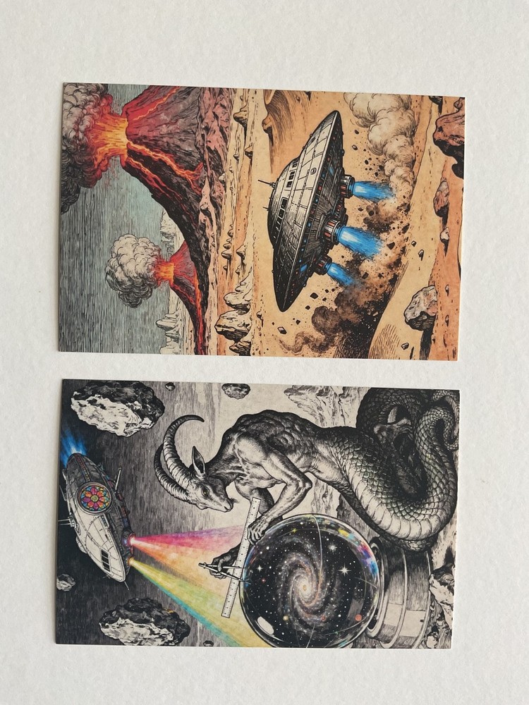Weird Alien Postcard Strange Alien Postcards UFO (2)