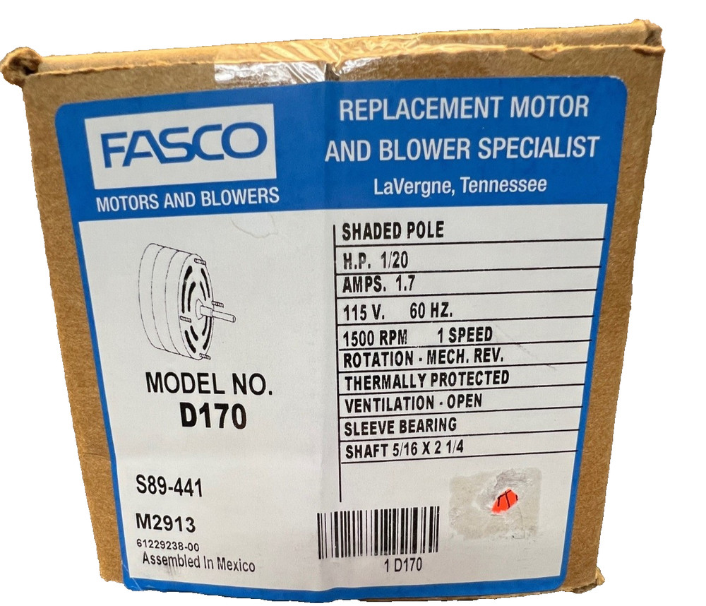 D170 Motor, Draft Inducer 4.4"