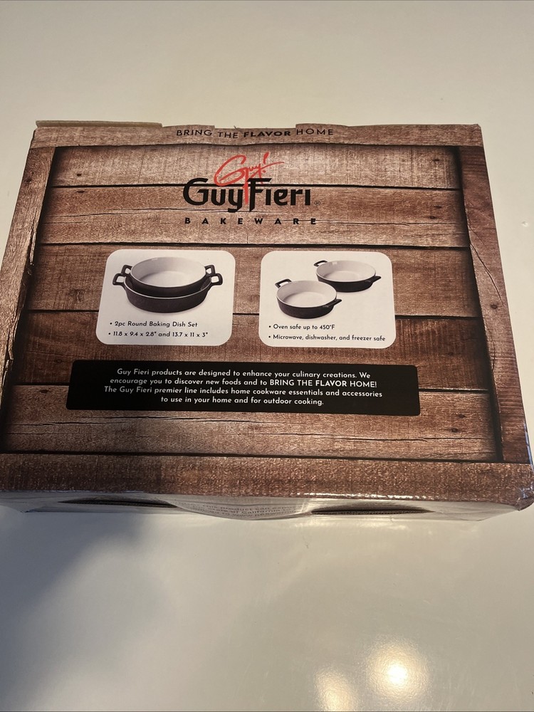 GuyFieri Metallic Glaze Stoneware Bakeware NEW IN BOX (2 pc Per Item)