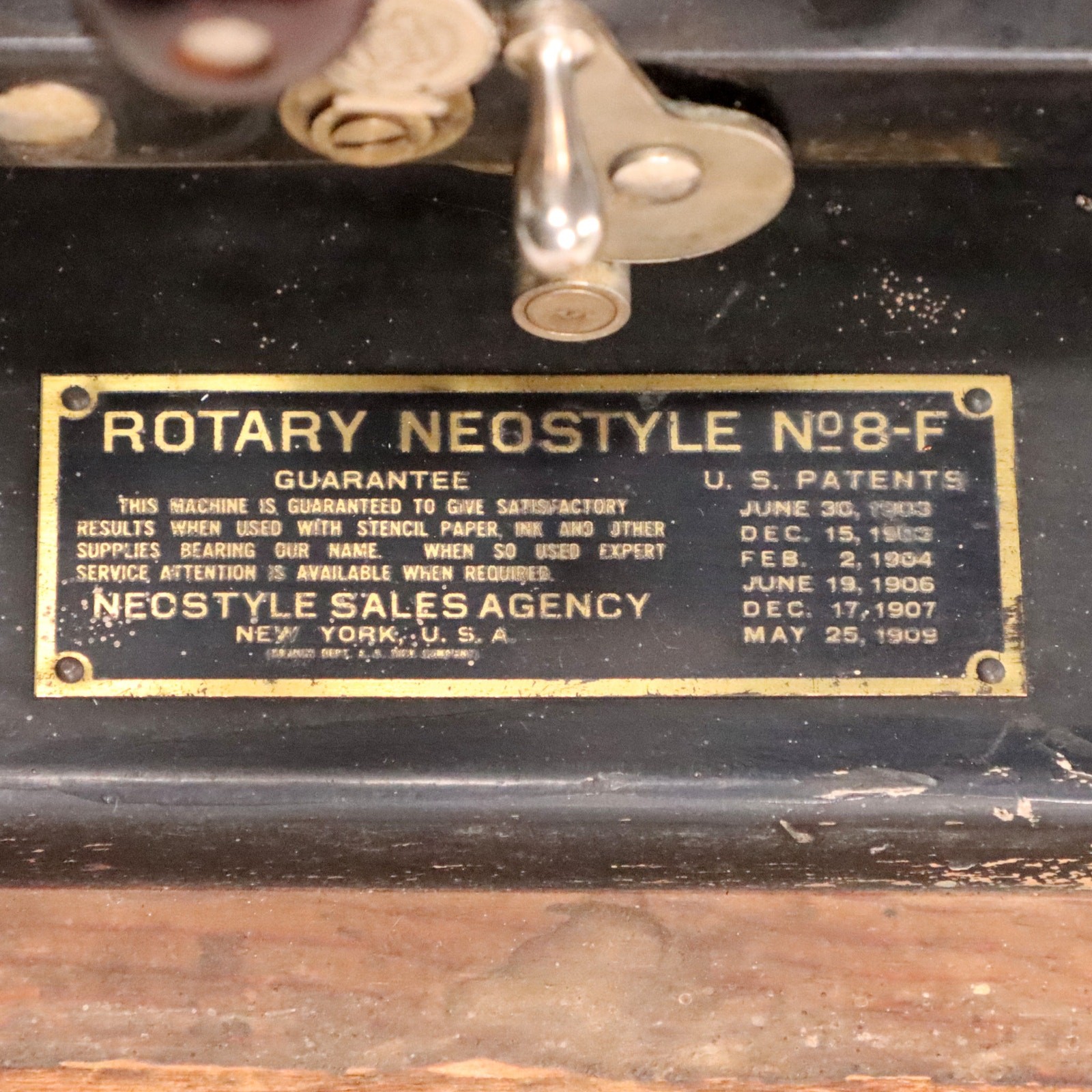 Rotary Neostyle No 8-F Mimeograph Stencil Duplicating Machine USA Antique 1910