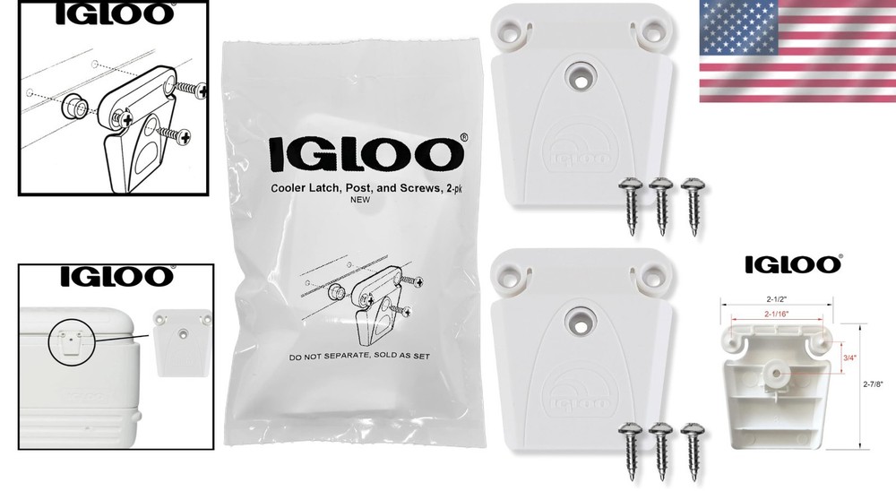 Durable Igloo 2-Pack Cooler Latch Set - Quick Install, UV Inhibitor Protection