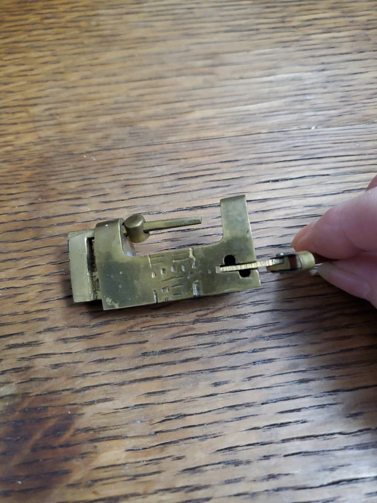1940’s WW2 Japanese Etched Brass Lock & Pull Through Key