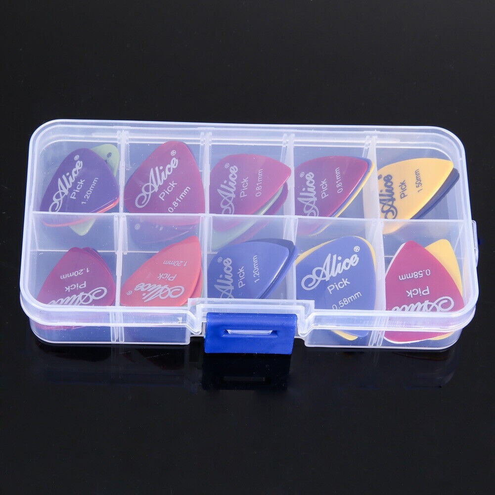 100pcs/lot Alice Assorted 0.58mm -1.50mm Anti-slip Nylon Guitar Picks Plectrums