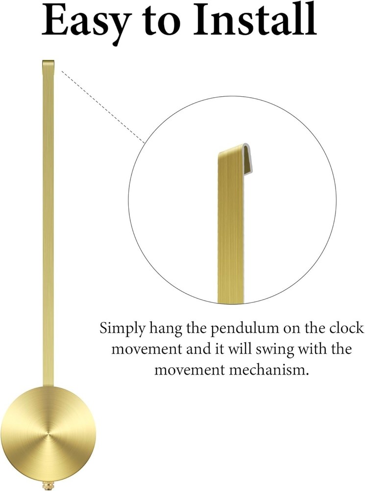 NiHome Quartz Wall Clock Pendulum - Gold Replacement