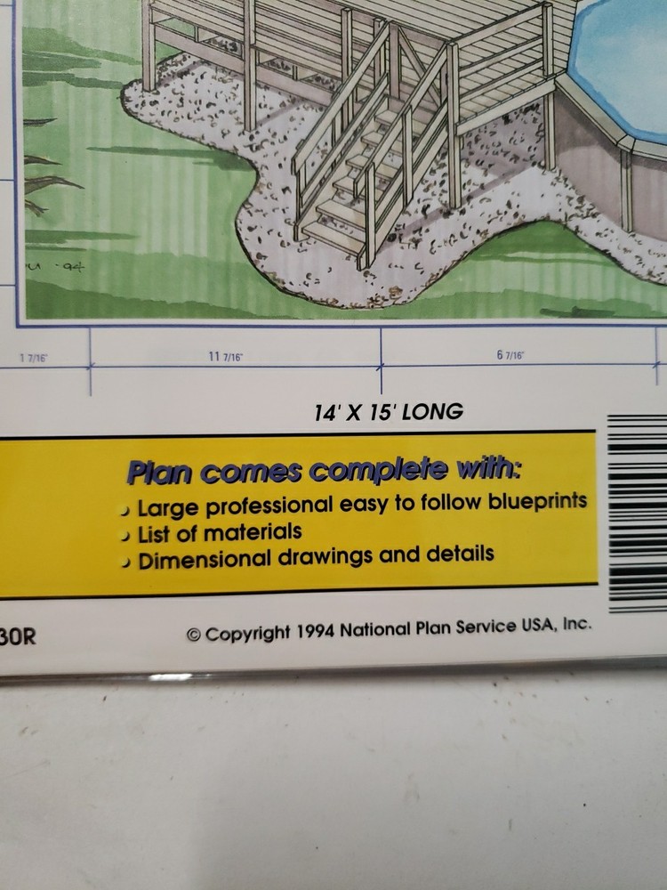 Ucando Pool Deck Plans B2030 R New In Package