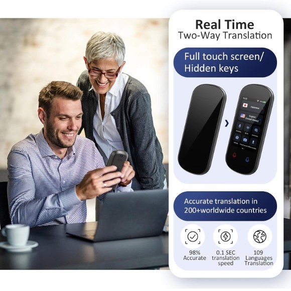 Language Translator Device 138 Languages Real-Time Voice Offline 3” Touch