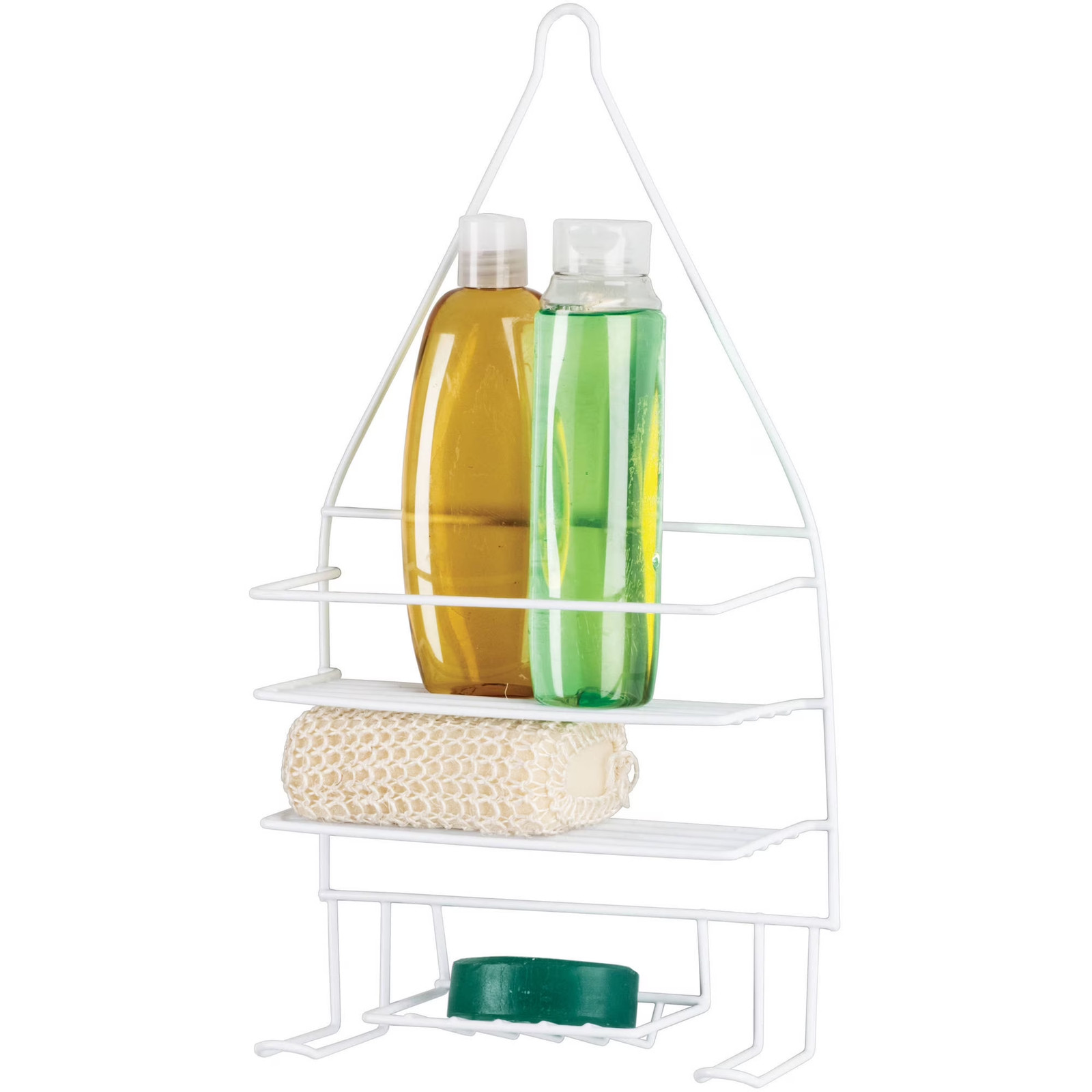 2 Shelf Hanging PE Coated Shower Caddy, White