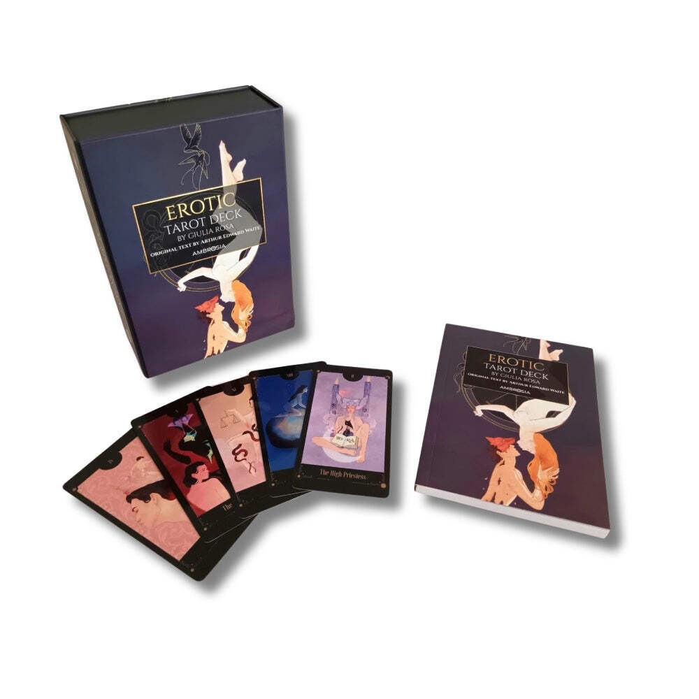 Erotic Tarot Deck Giulia Rosa 78 Cards with Multilingual Guidebook