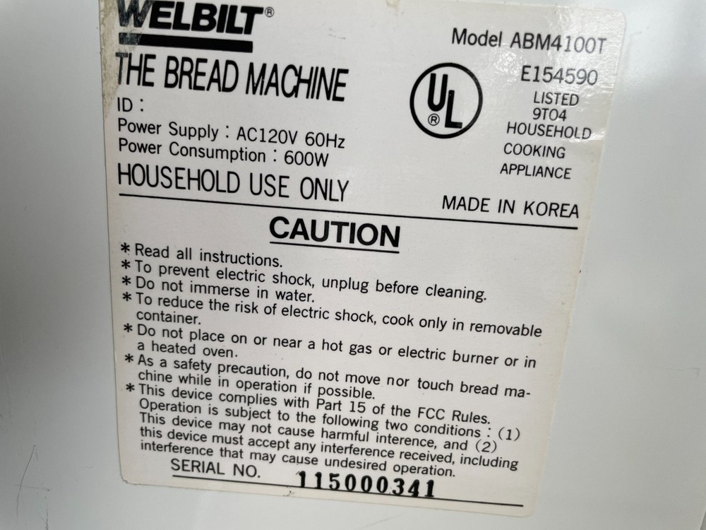 Electronic control board for Welbilt Bread Machine Model ABM4100T