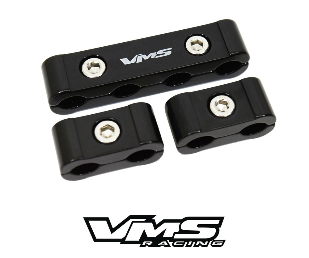 12 SPARK PLUG WIRE BILLET SEPARATORS FORD SBF V8 BLACK
