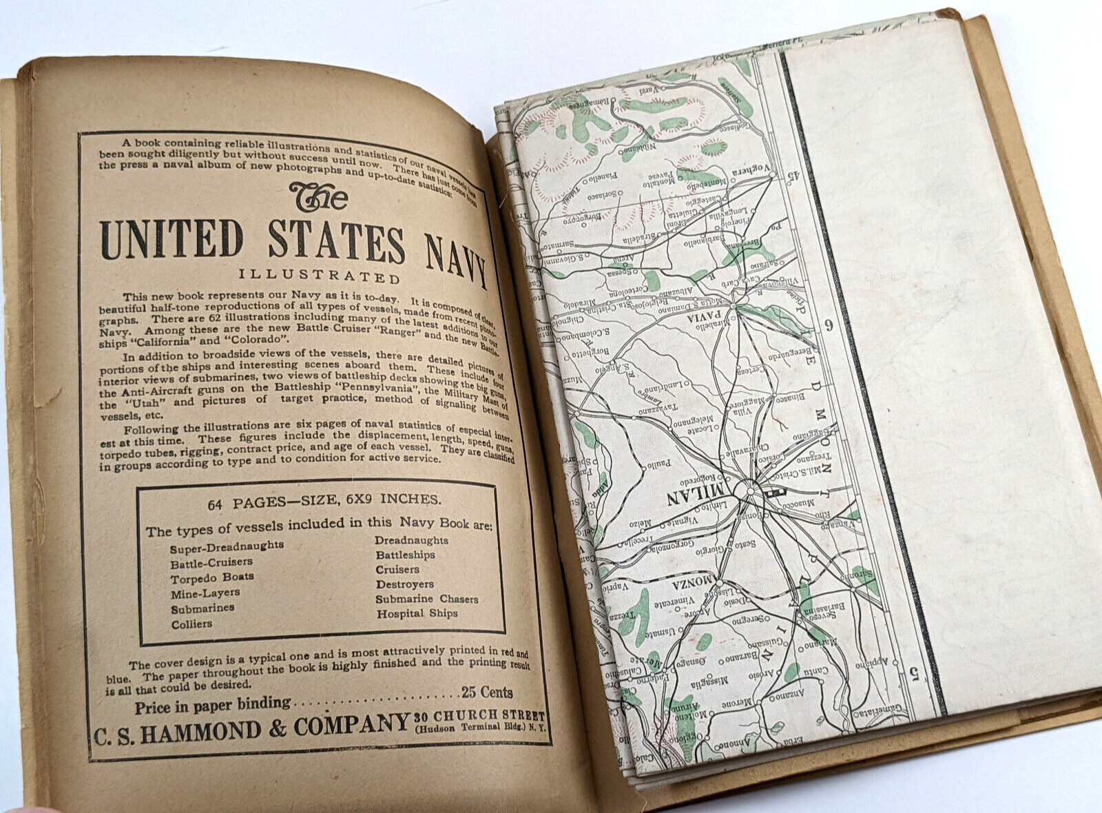 1918 Hammonds Large Scale War Map Western And Italian Front Cloth Version WWI