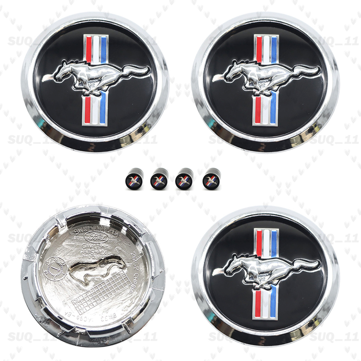 4X 68mm Wheel Center Caps Cover For Mustang Running Horse Chrome wheel Rim Hub