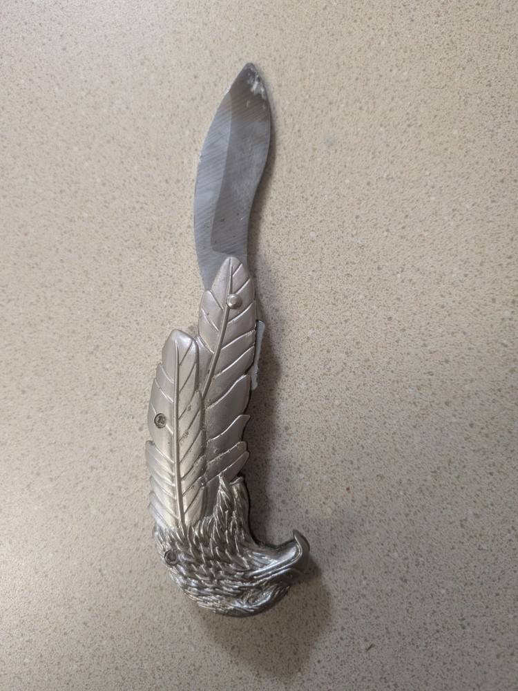 American Eagle Design Knife with Acid Etch Blade Used
