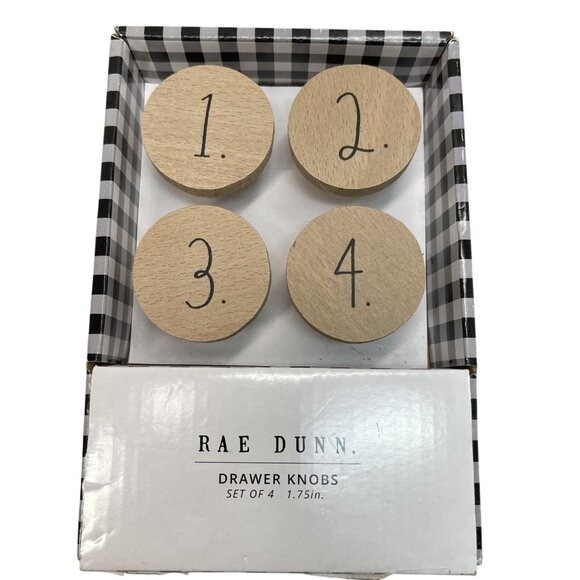 Rae Dunn Numbered Wooden Drawer Pull Knobs - Add A Personal Touch Home Decor