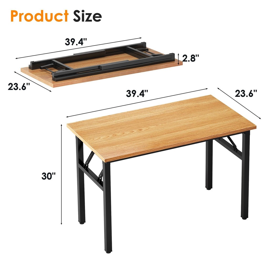 Need Folding Computer Desk - 39.4 Inch Foldable Office Writing Work Study Kid...
