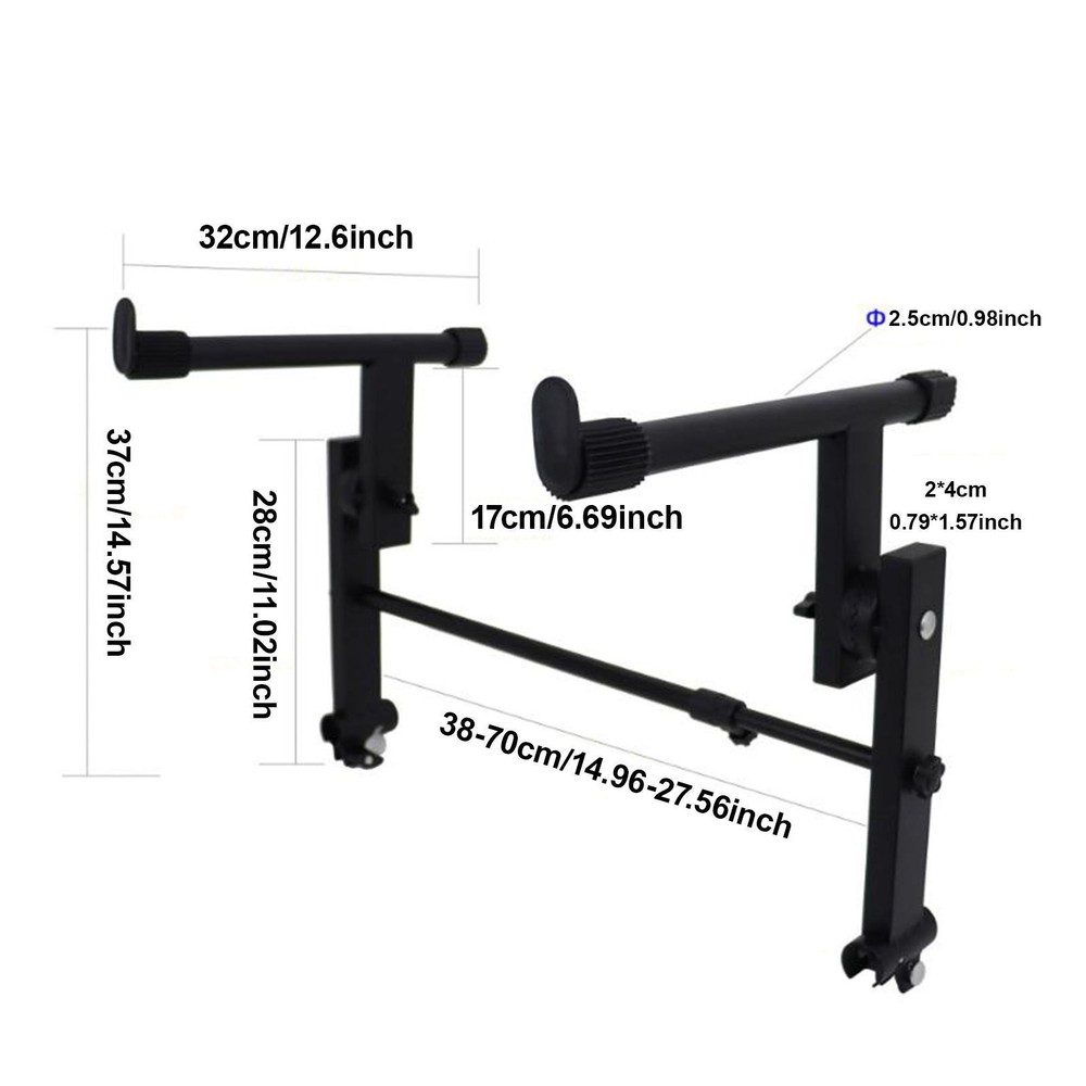 Piano Keyboard Stand Adjustable Width Electric Piano Rack