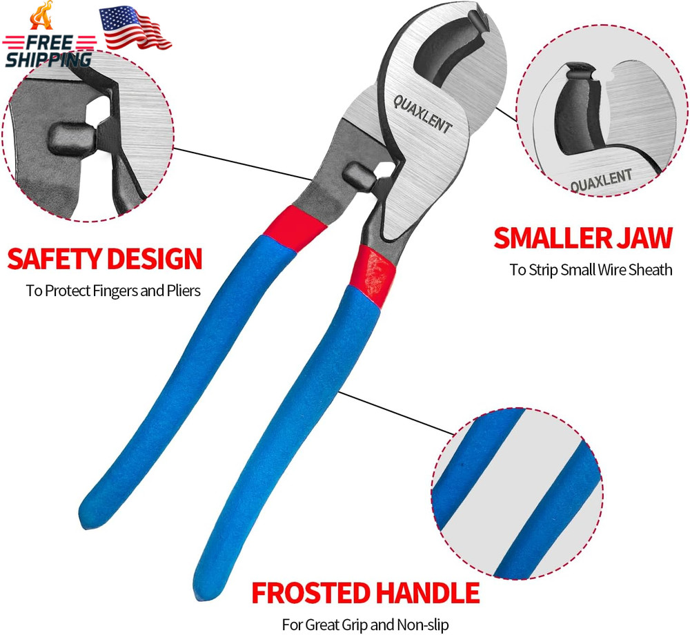 10 Inch Large Cable Cutter Heavy Duty High Leverage Big Wire Cutting Plier Tool