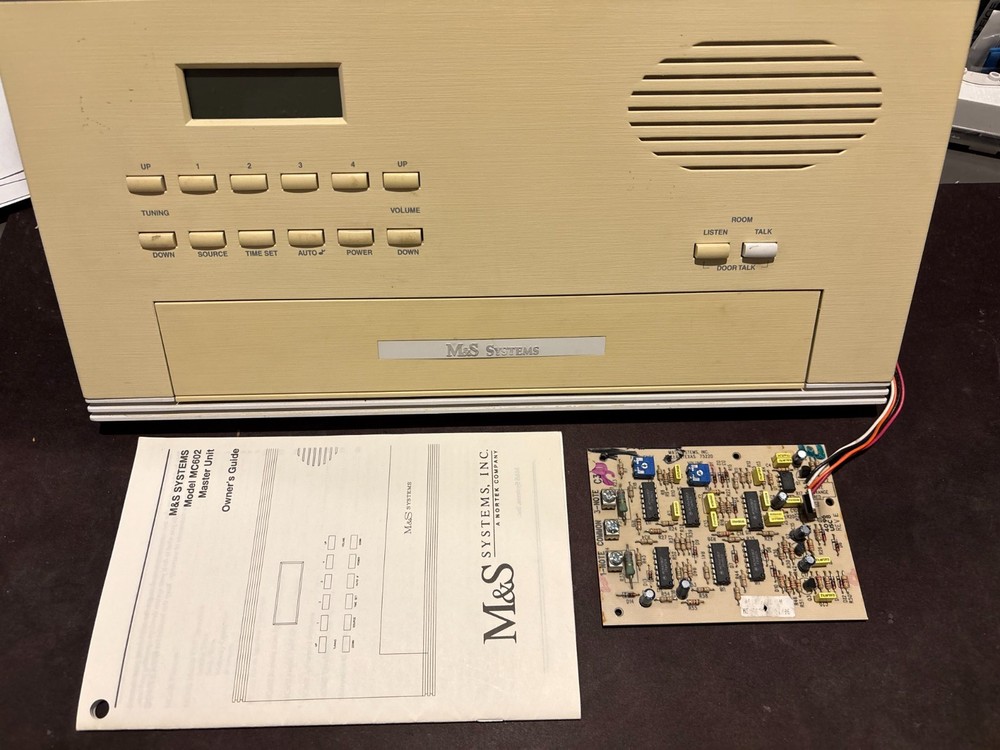 M&S SYSTEMS Intercom System MC602 Master Unit+Chime Card+Owner Guide - UNTESTED