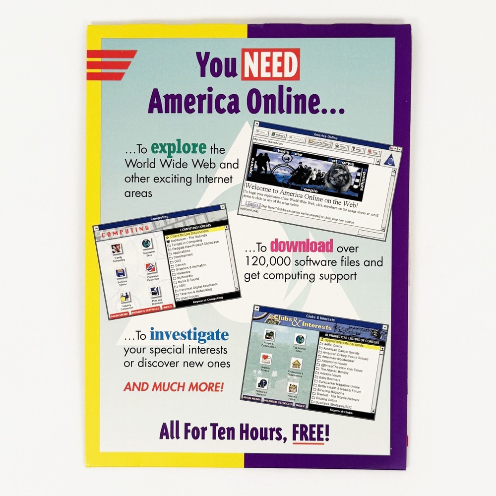 1995 AOL America Online v2.5 Floppy Disk Software Mailer, Original Packaging