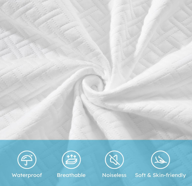 Queen Size Waterproof Mattress Protector, Cooling, Soft Breathable Cover