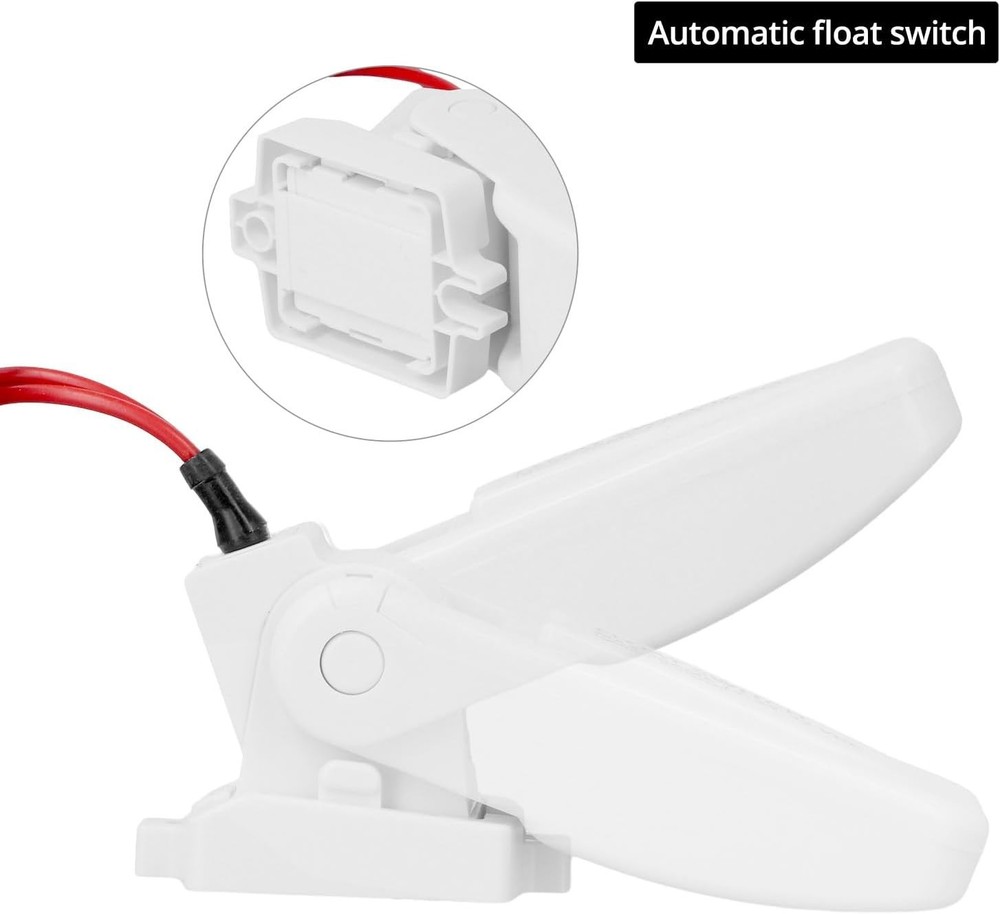 QWORK 2 Pack Heavy-Duty Automatic Boat Bilge Pump Float Switch | Moisture...