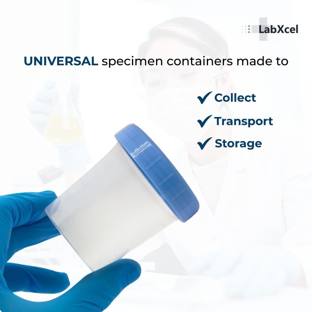 LabXcel Specimen Containers 120mL Polypropylene Screw Cap Jars