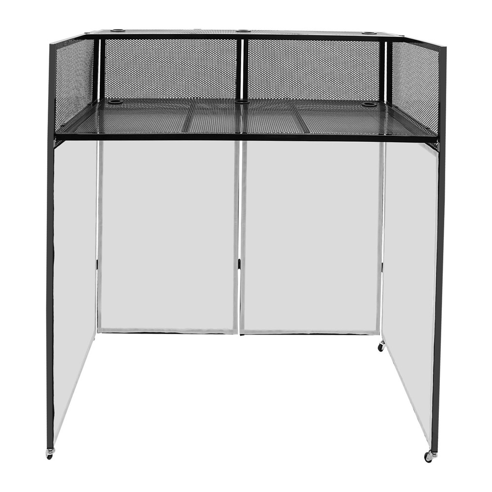 Rolling DJ Display Stand, DJ Event Booth Facade, Portable DJ Facade Booth Table