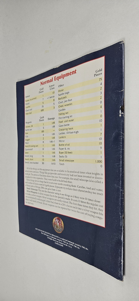 TSR AD&D 2nd Ed Introduction Advanced Dungeons & Dragons Game Player Handbook