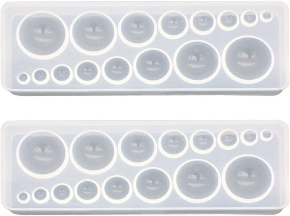 2PCS Cabochon Gem Silicone Mold, Clear Round Mold for round-small