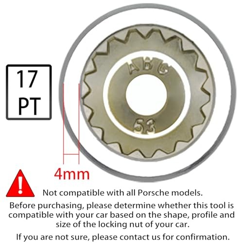 ABC-53 17Pt Outer Ring 4mm Wheel Locking Nut ABC-53 Outer ring thickness: 4mm
