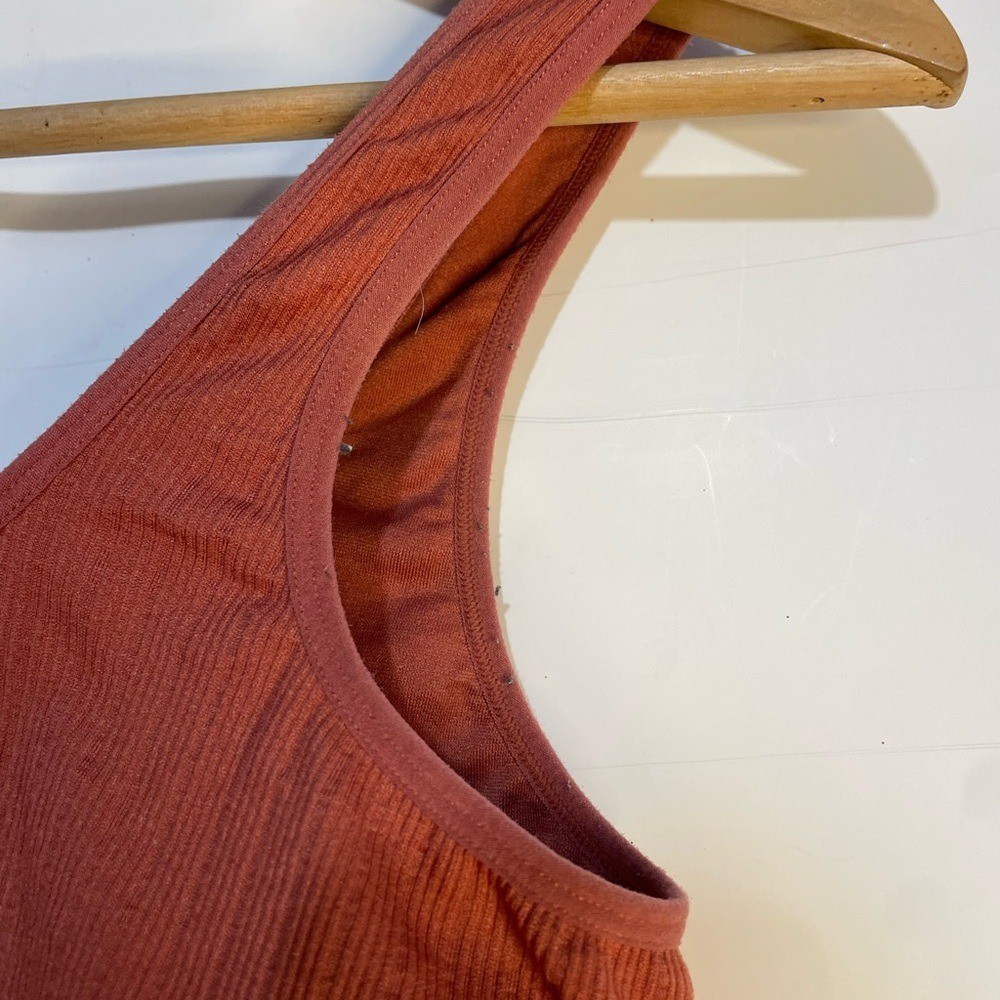 No Boundaries Rust Ribbed Bralette XL