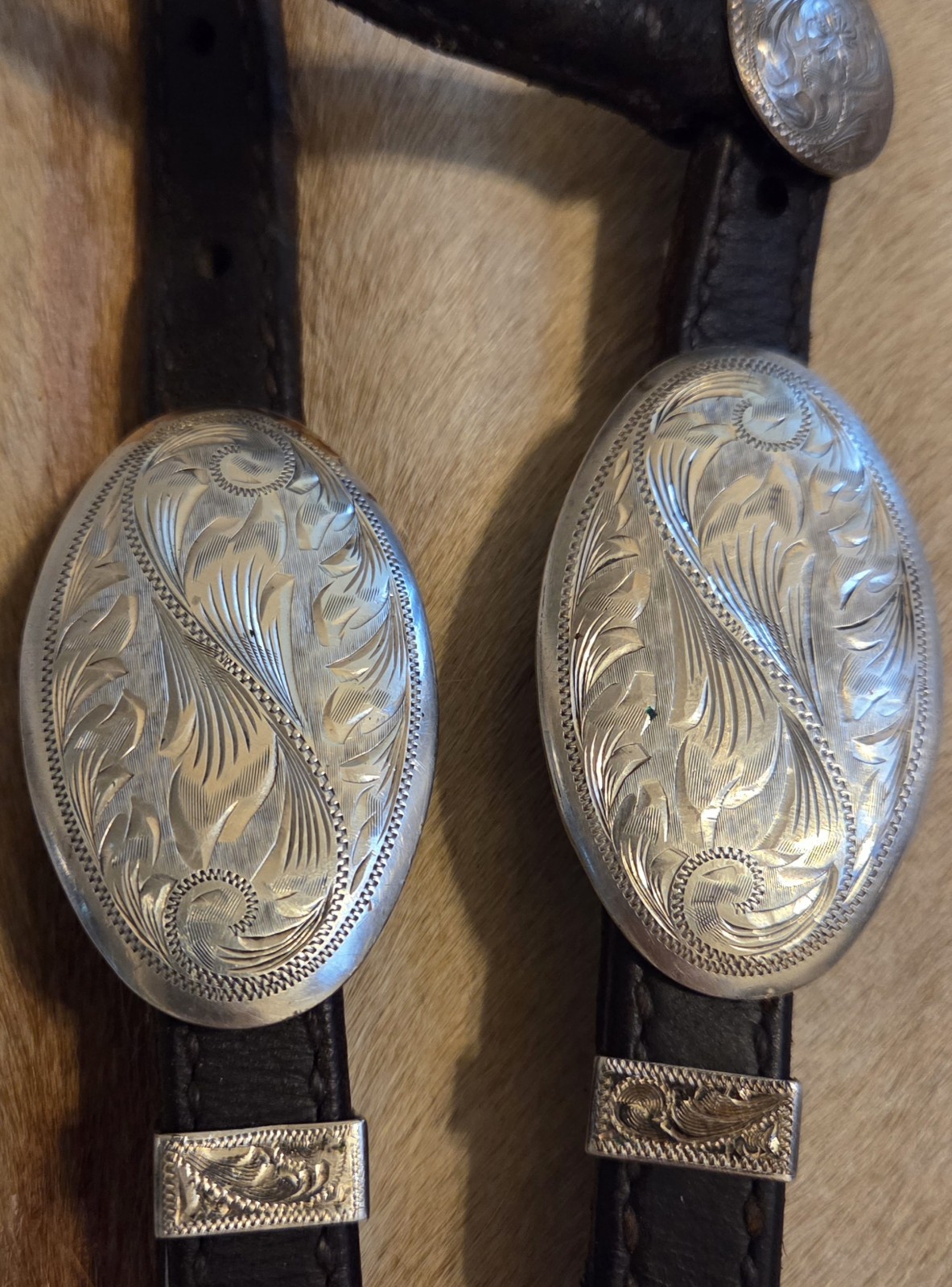 VTG SUNSET TRAILS STERLING SILVER QUCK CHANGE SHOW HEADSTALL RANCH HORSE BRIDLE