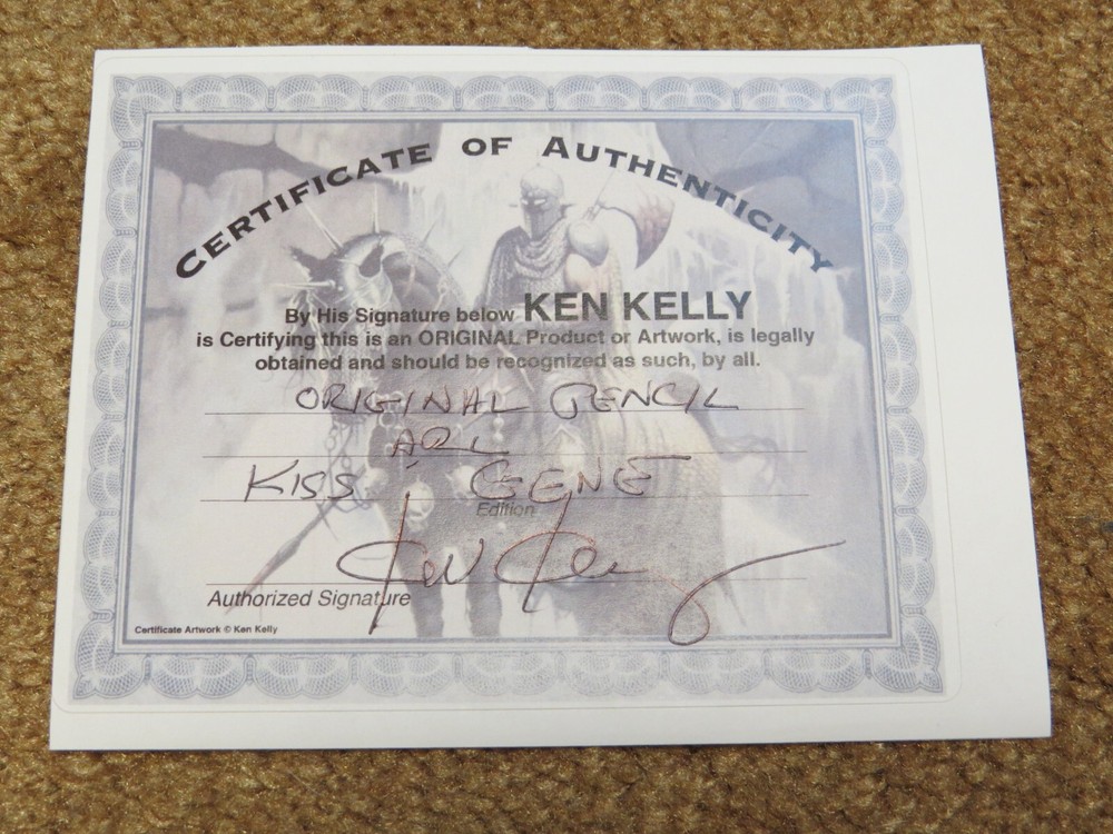 KISS KEN KELLY GENE SIMMONS DESTROYER ORIGINAL PENCIL ART 2015 WITH PAPERWORK