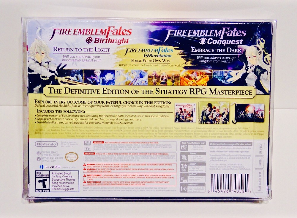 1 Box Protector For FIRE EMBLEM FATES Nintendo 3DS  Plastic Display Case      