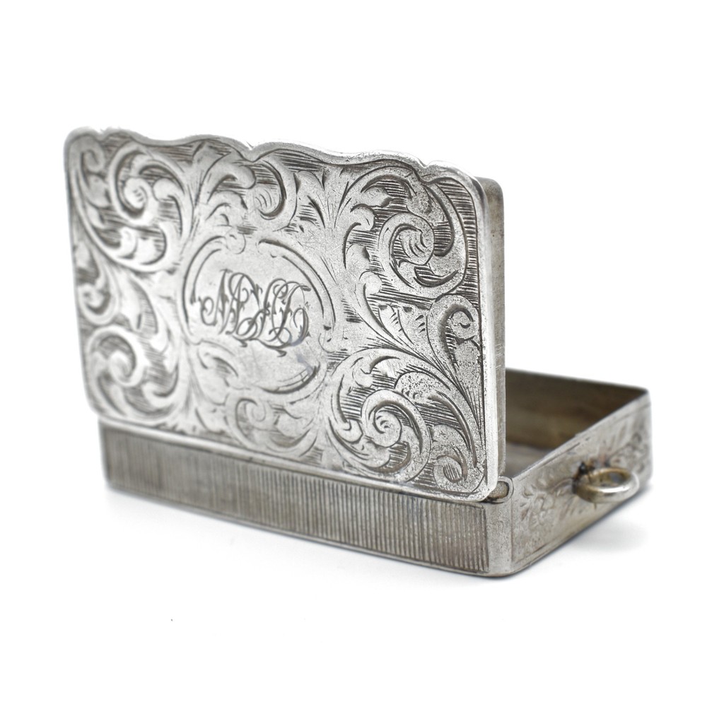 Antique Solid Silver Snuff Box Vesta Case Victorian 1863