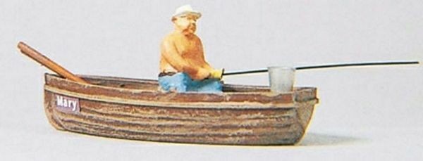 Preiser 28052 HO Scale Angler in a Boat