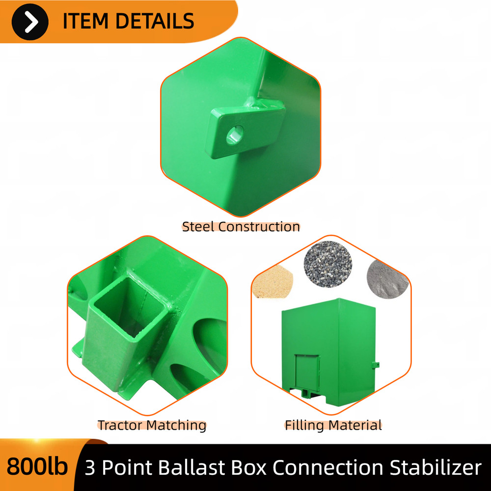 3-Point Tractor Ballast Box Heavy Stabilizer for Tractor & Loader Attachment