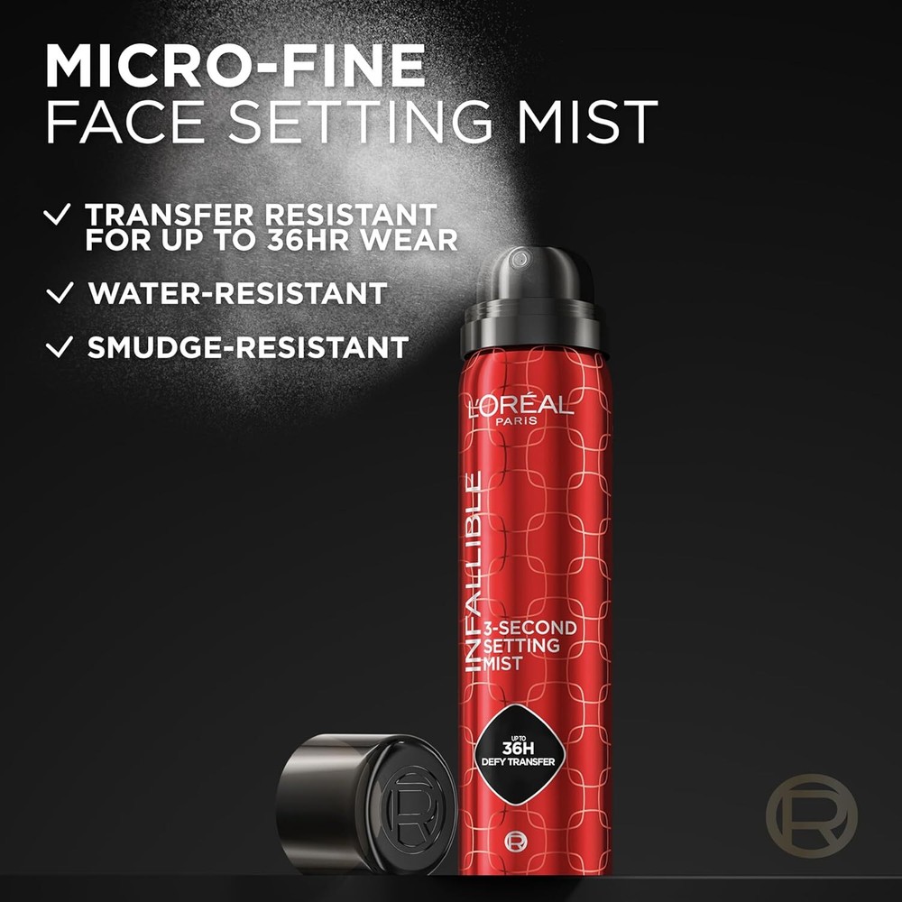 L'Oreal Paris Infallible 3-Second Setting Spray Mist, Microfine Mist for up t...