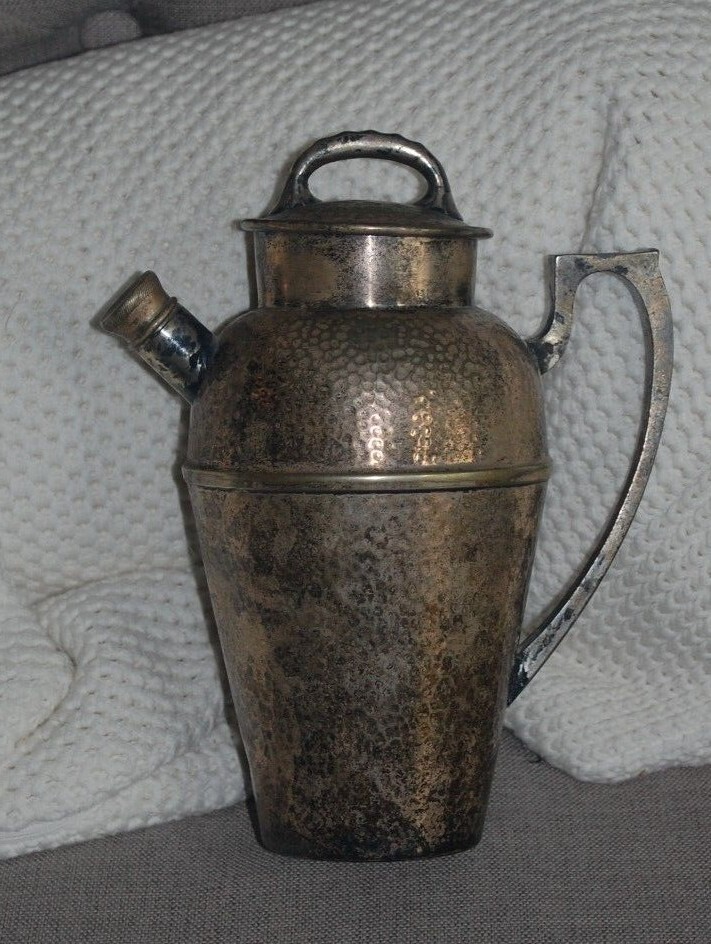 1920's Bernard Rice's Sons Apollo #3639 Hammered Silverplated Pitcher